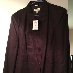 Talbots brown blazer Irish linen
